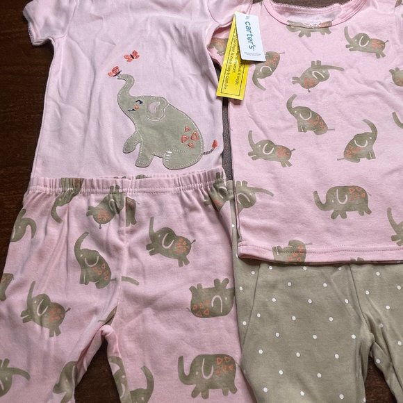 NWt 5T 5 o 4t 4 ELEPHANTs carters pajamas summer EASTER circus spring birthday - Picture 3 of 9